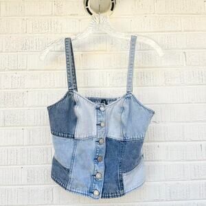 GAP Patchwork Denim Tank Top